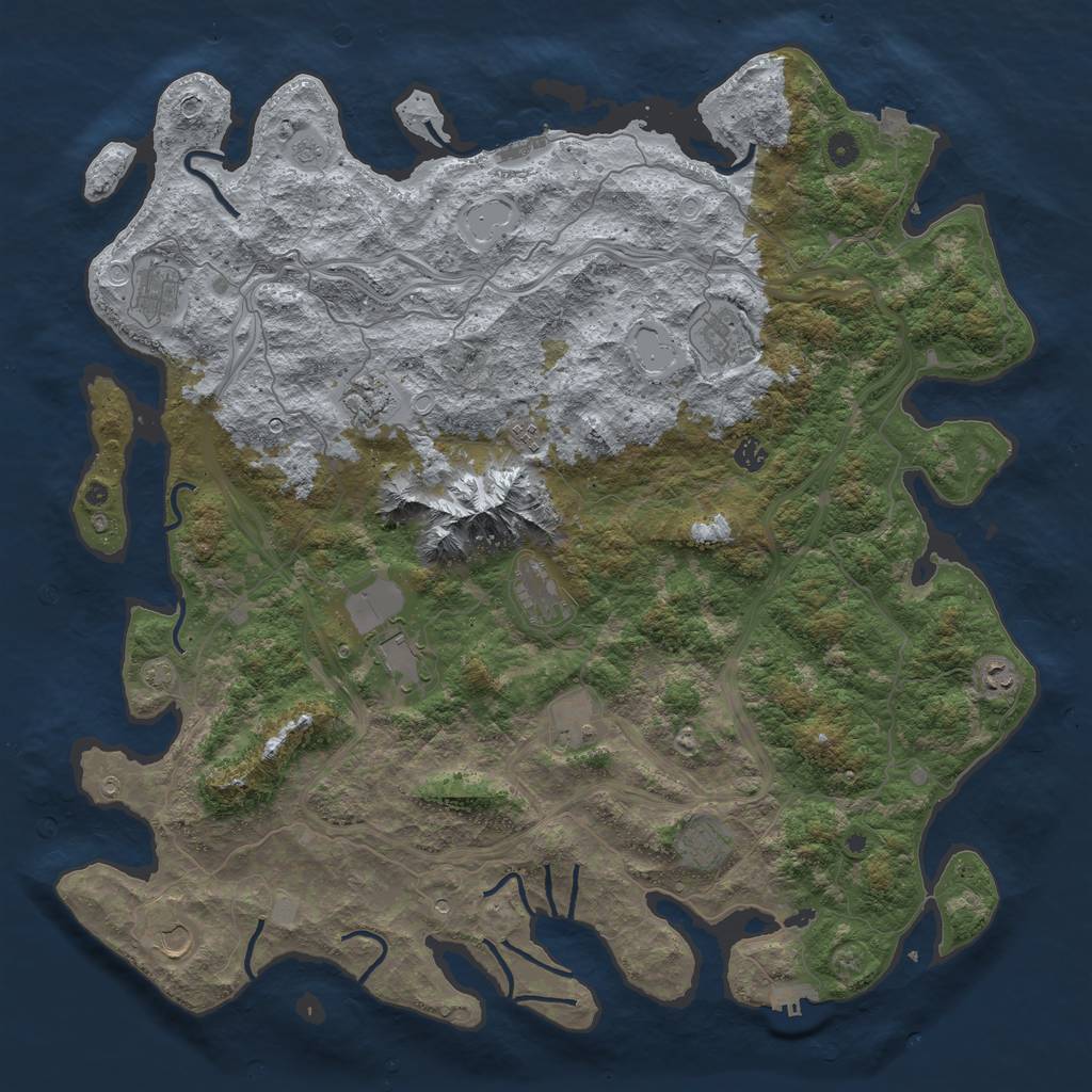 Rust Map: Procedural Map, Size: 5000, Seed: 981793605, 19 Monuments