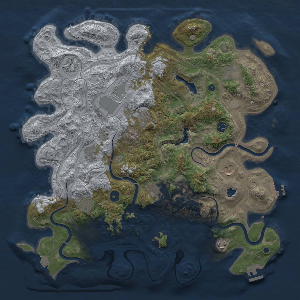Rust Map: Procedural Map, Size: 4300, Seed: 17575276, 17 Monuments