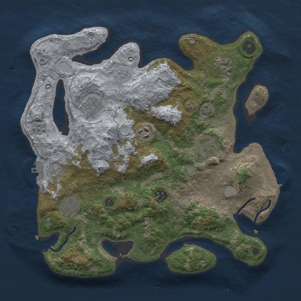 Rust Map: Procedural Map, Size: 3400, Seed: 25254220, 15 Monuments