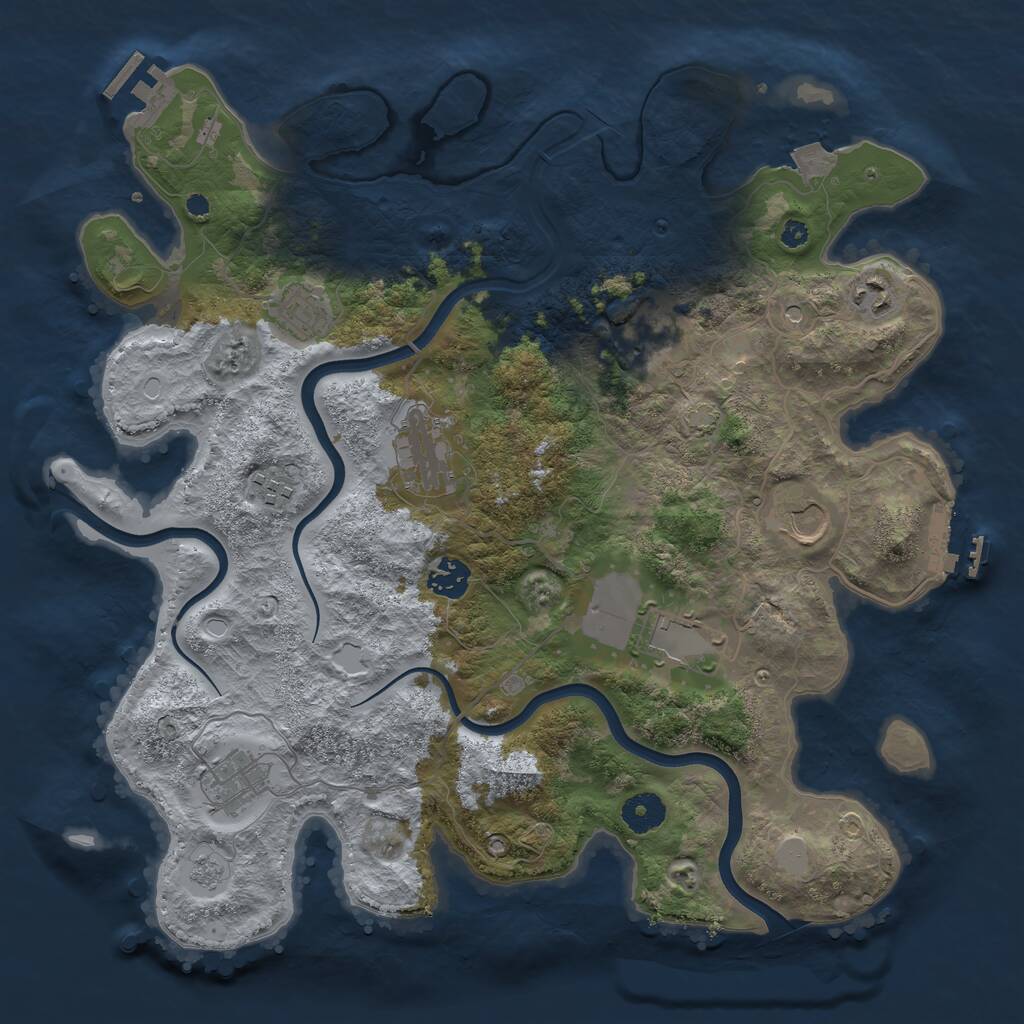 Rust Map: Procedural Map, Size: 3750, Seed: 34483265, 15 Monuments