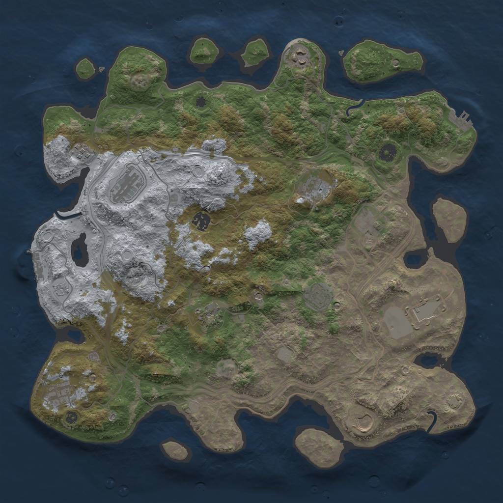 Rust Map: Procedural Map, Size: 4250, Seed: 406412849, 19 Monuments
