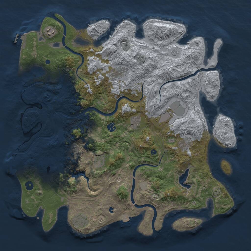 Rust Map: Procedural Map, Size: 4300, Seed: 24684628, 15 Monuments