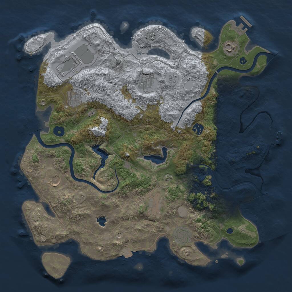 Rust Map: Procedural Map, Size: 4000, Seed: 57676065, 15 Monuments