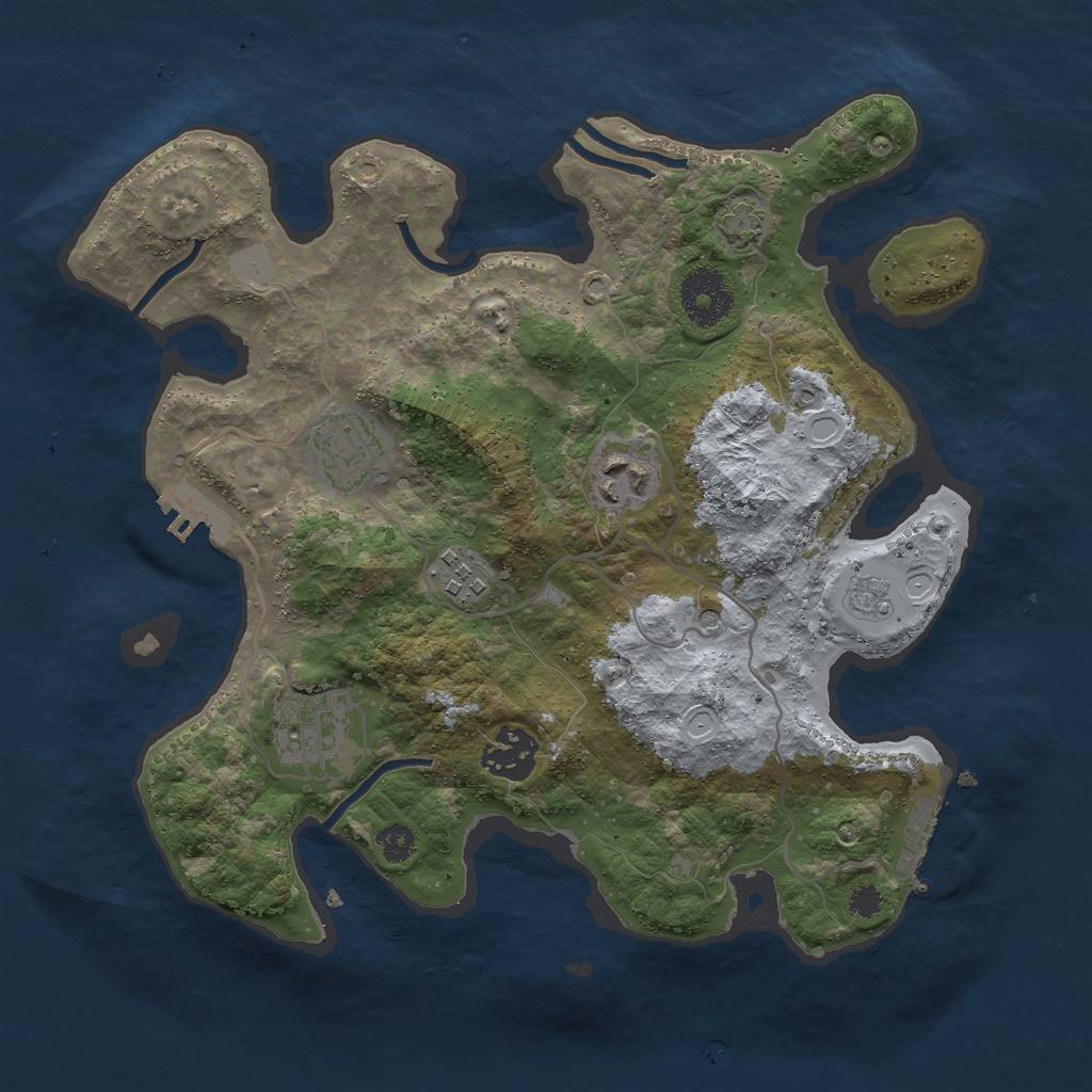 Rust Map: Procedural Map, Size: 3000, Seed: 5312, 13 Monuments