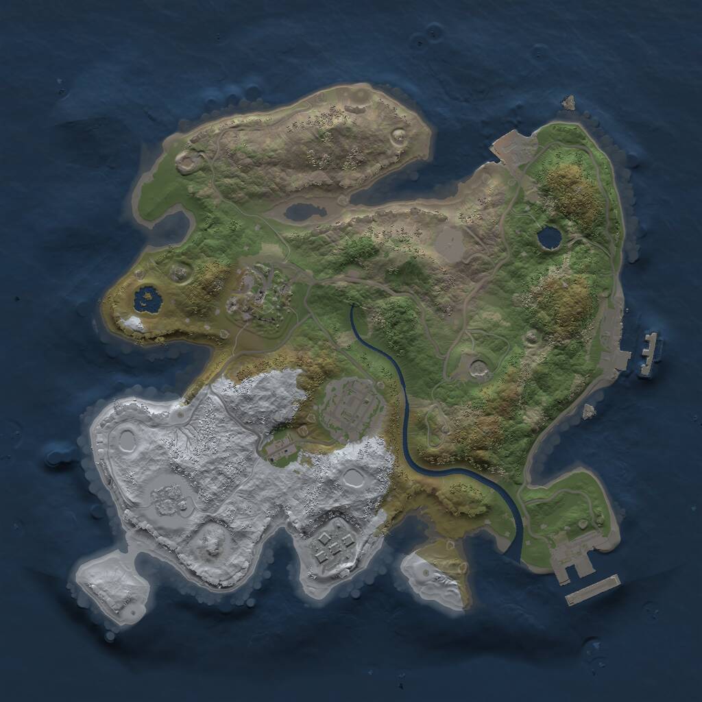 Rust Map: Procedural Map, Size: 2500, Seed: 1549962587, 8 Monuments