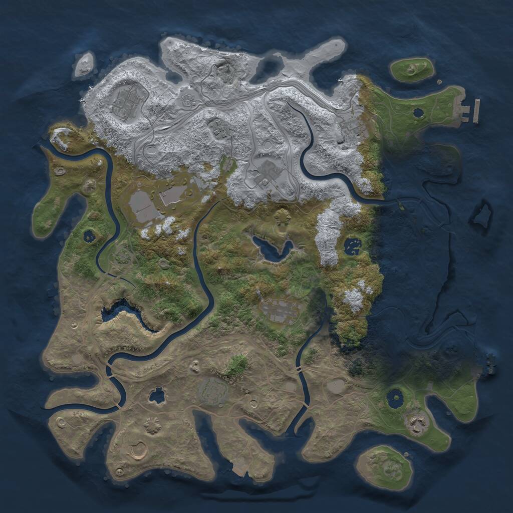 Rust Map: Procedural Map, Size: 4250, Seed: 9598218, 16 Monuments