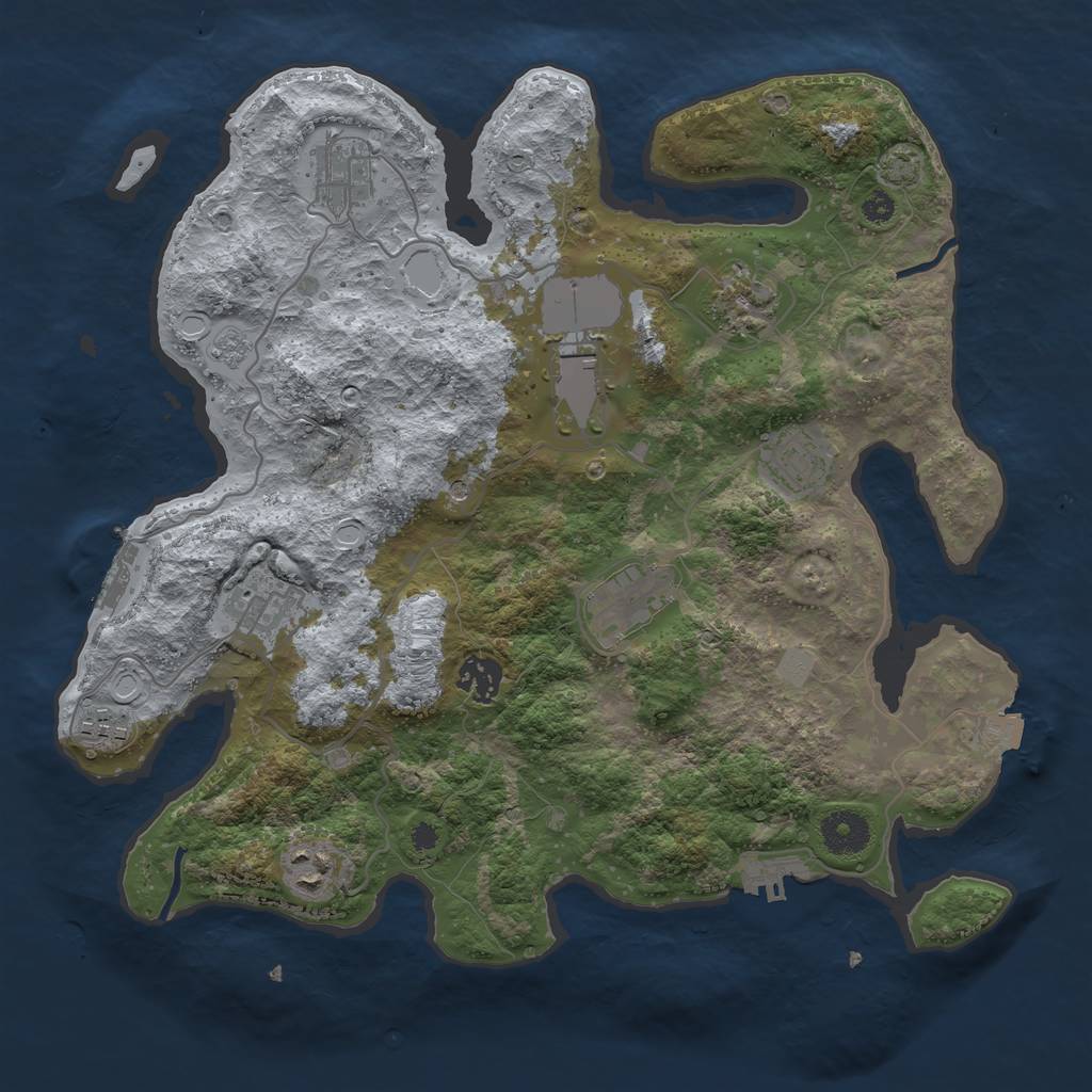 Rust Map: Procedural Map, Size: 3550, Seed: 39239868, 17 Monuments