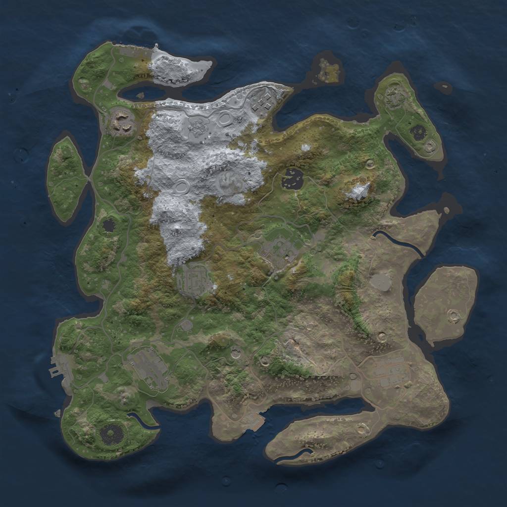 Rust Map: Procedural Map, Size: 3400, Seed: 32024141, 15 Monuments