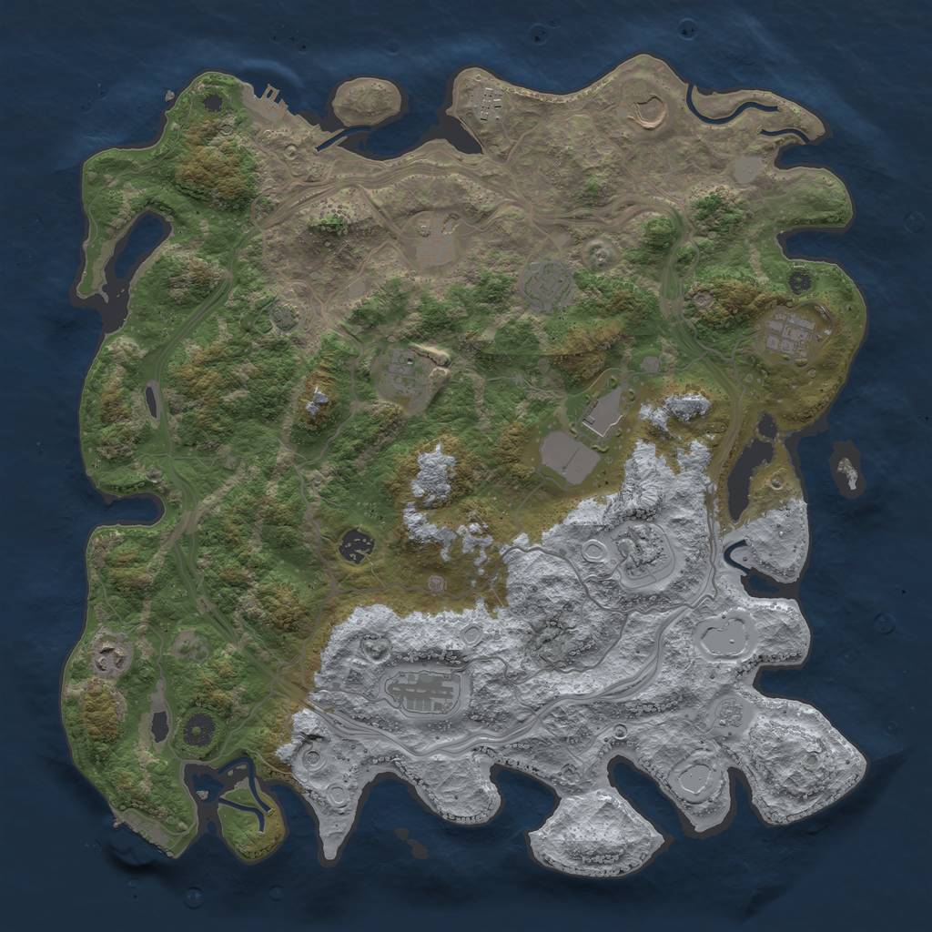 Rust Map: Procedural Map, Size: 4300, Seed: 50840415, 19 Monuments
