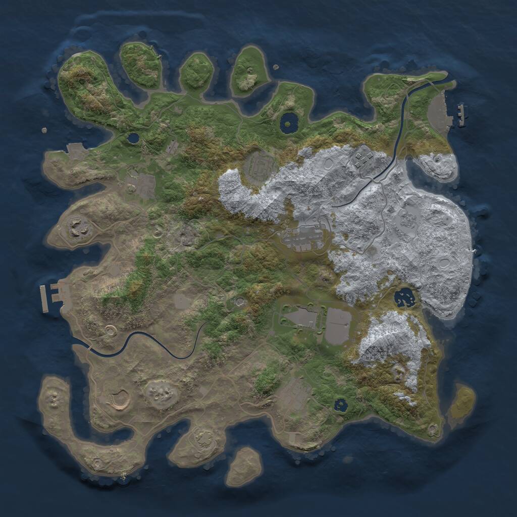 Rust Map: Procedural Map, Size: 3800, Seed: 28944932, 15 Monuments