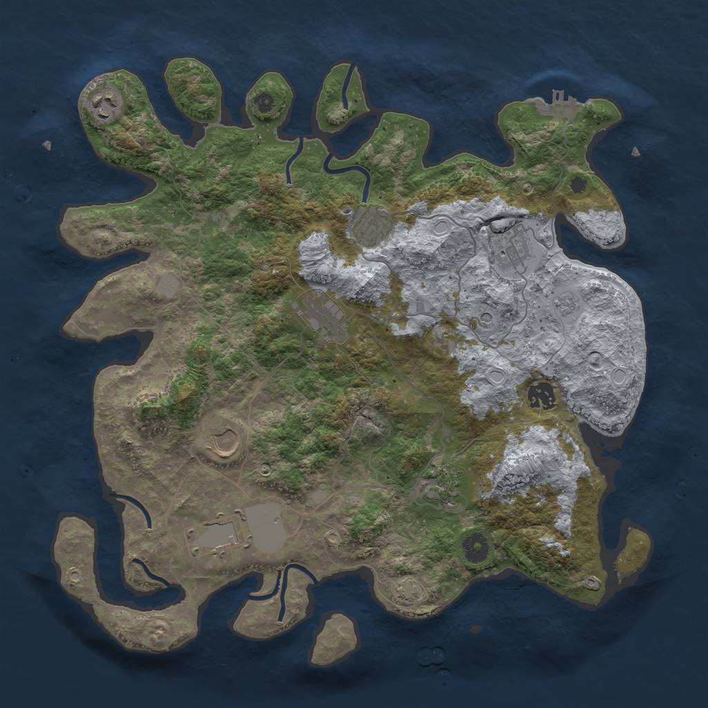 Rust Map: Procedural Map, Size: 3800, Seed: 28944932, 15 Monuments