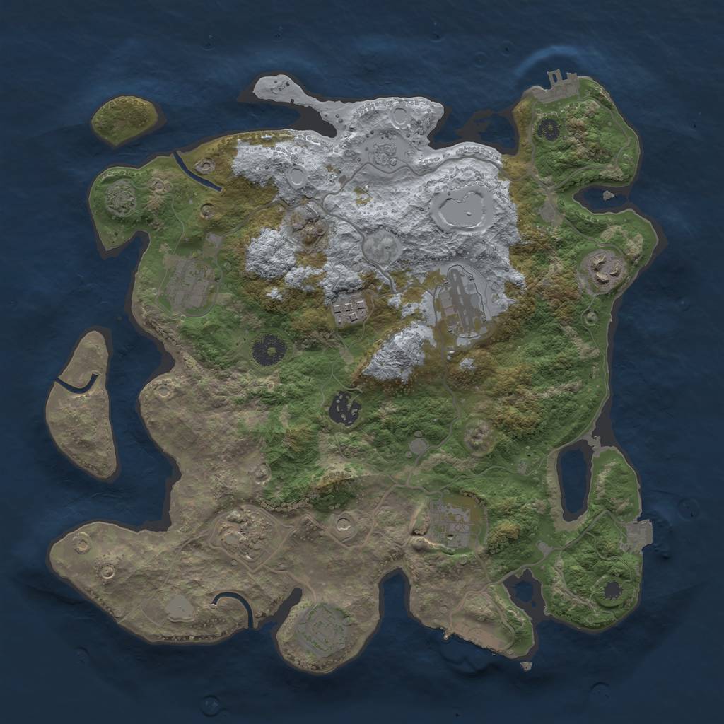 Rust Map: Procedural Map, Size: 3400, Seed: 93281, 16 Monuments
