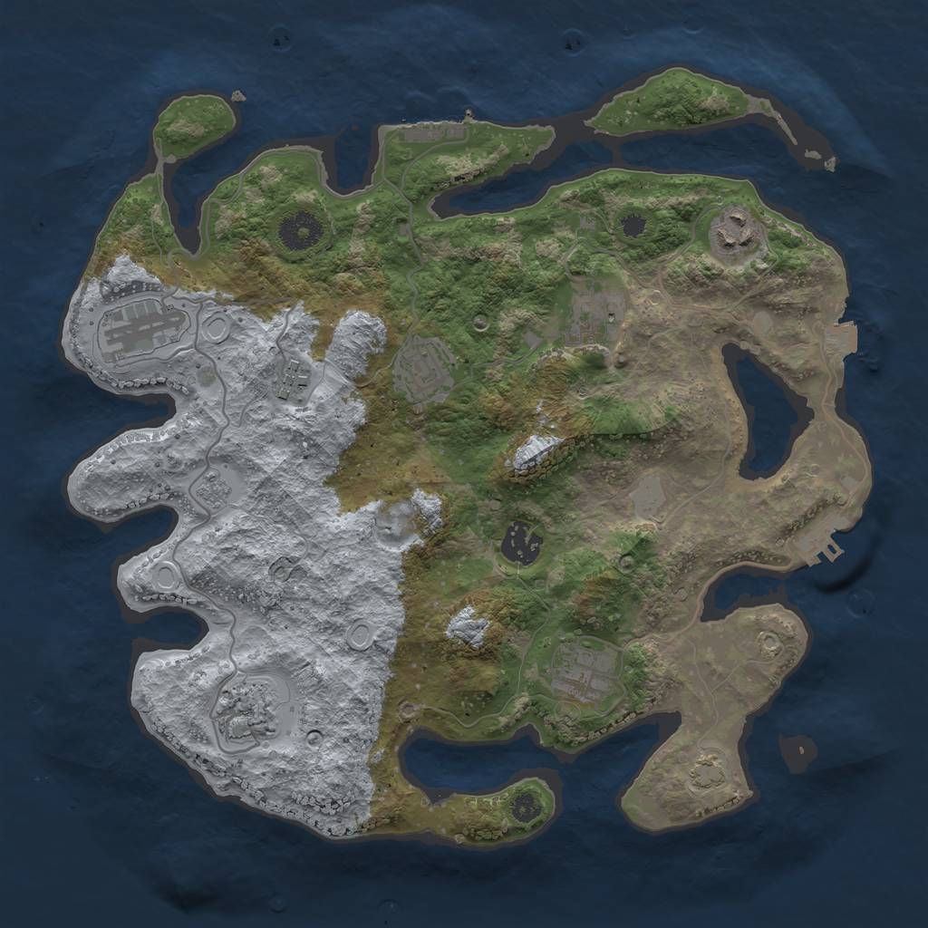 Rust Map: Procedural Map, Size: 3400, Seed: 46698894, 15 Monuments