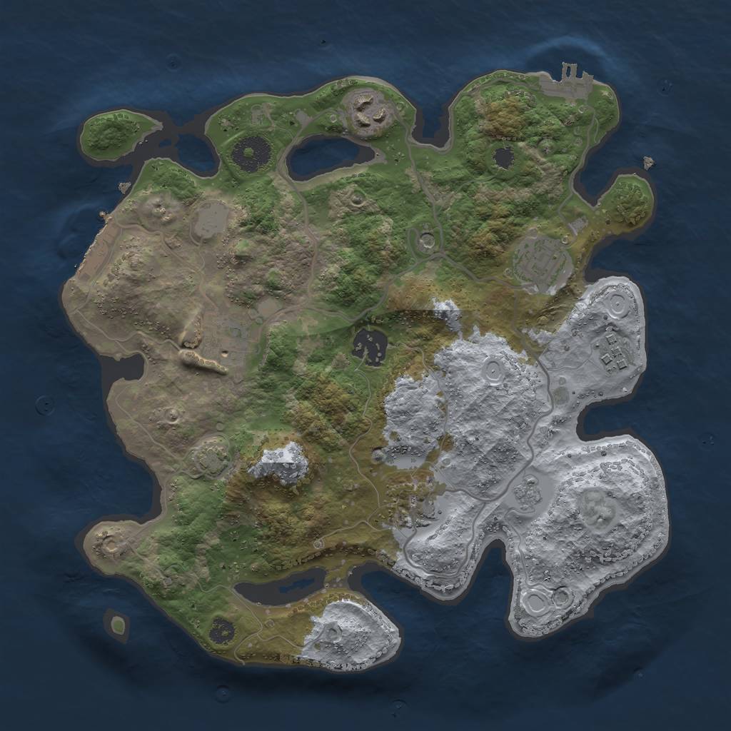 Rust Map: Procedural Map, Size: 3000, Seed: 16706, 14 Monuments