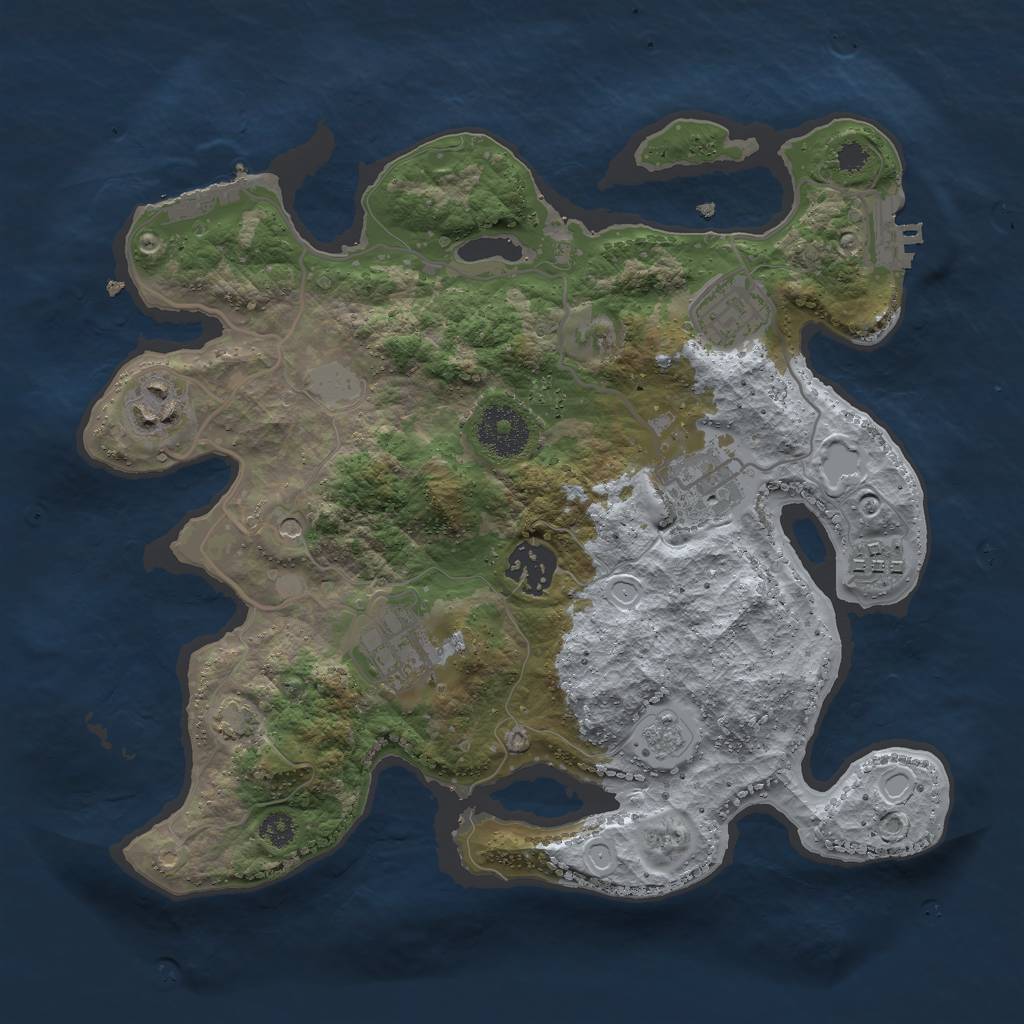 Rust Map: Procedural Map, Size: 3000, Seed: 31148, 14 Monuments