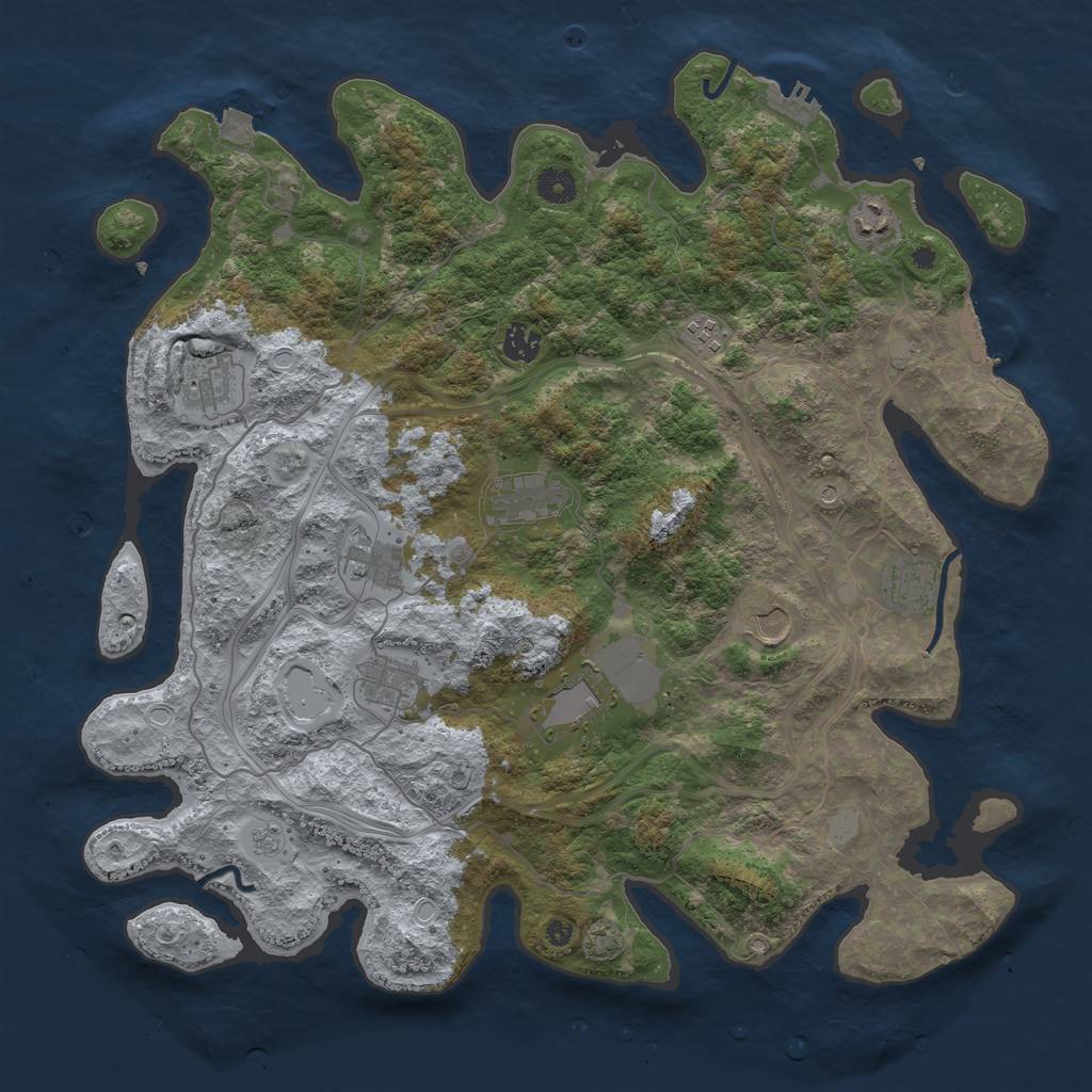 Rust Map: Procedural Map, Size: 4250, Seed: 164577797, 18 Monuments