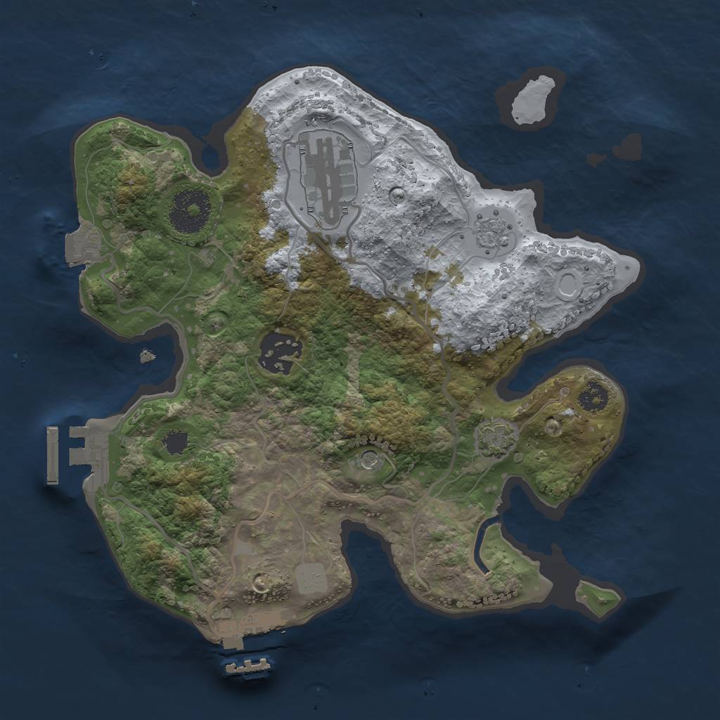 Rust Map: Procedural Map, Size: 2500, Seed: 307969326, 10 Monuments