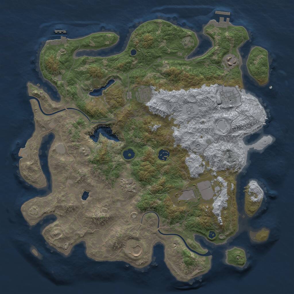 Rust Map: Procedural Map, Size: 4000, Seed: 1272694219, 13 Monuments