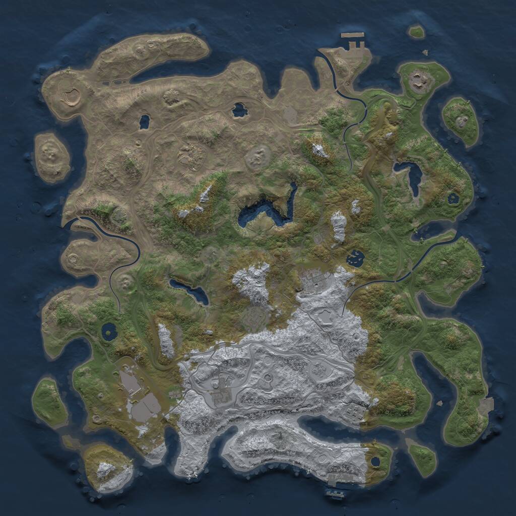 Rust Map: Procedural Map, Size: 4500, Seed: 1435885825, 15 Monuments