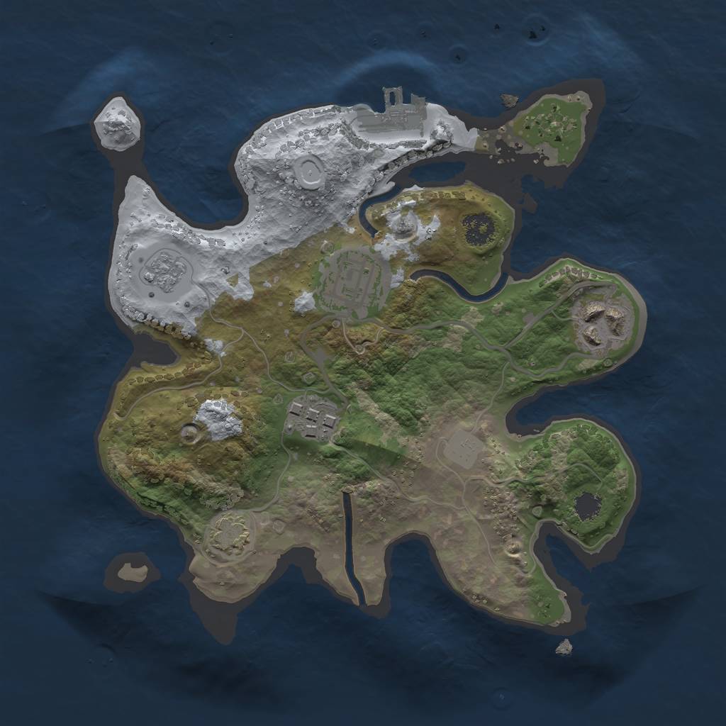 Rust Map: Procedural Map, Size: 2300, Seed: 980492065, 9 Monuments
