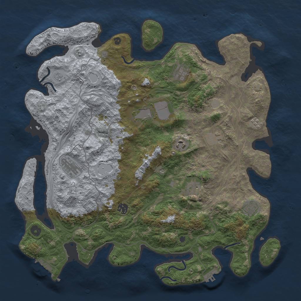 Rust Map: Procedural Map, Size: 4250, Seed: 65523606, 17 Monuments