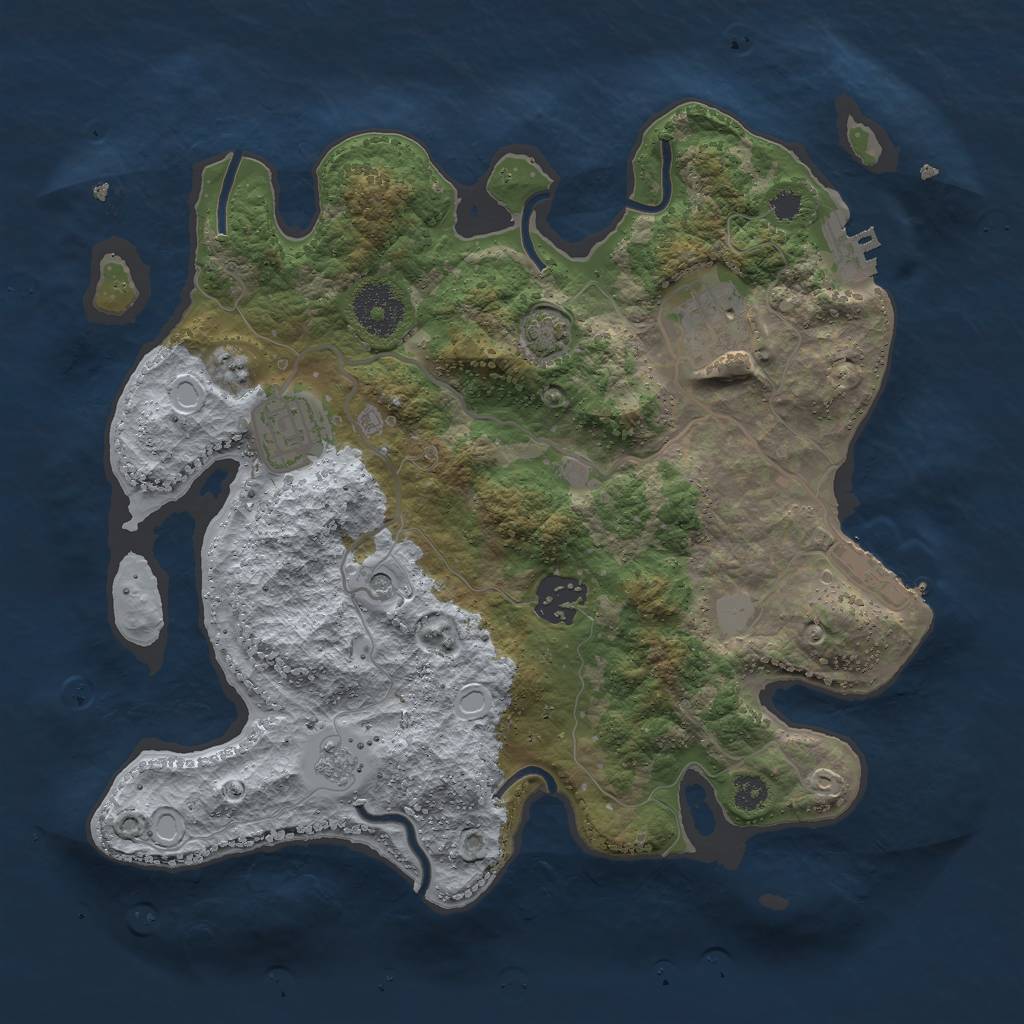 Rust Map: Procedural Map, Size: 3000, Seed: 1716558466, 11 Monuments