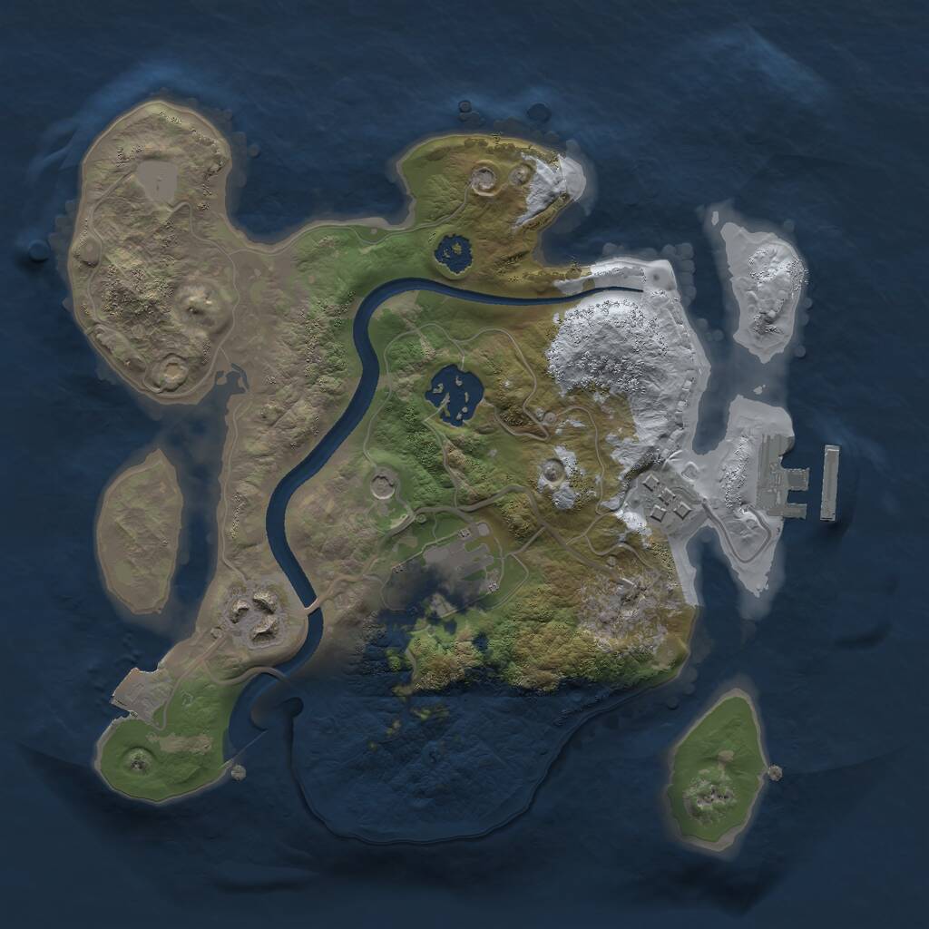 Rust Map: Procedural Map, Size: 2500, Seed: 1113206266, 7 Monuments