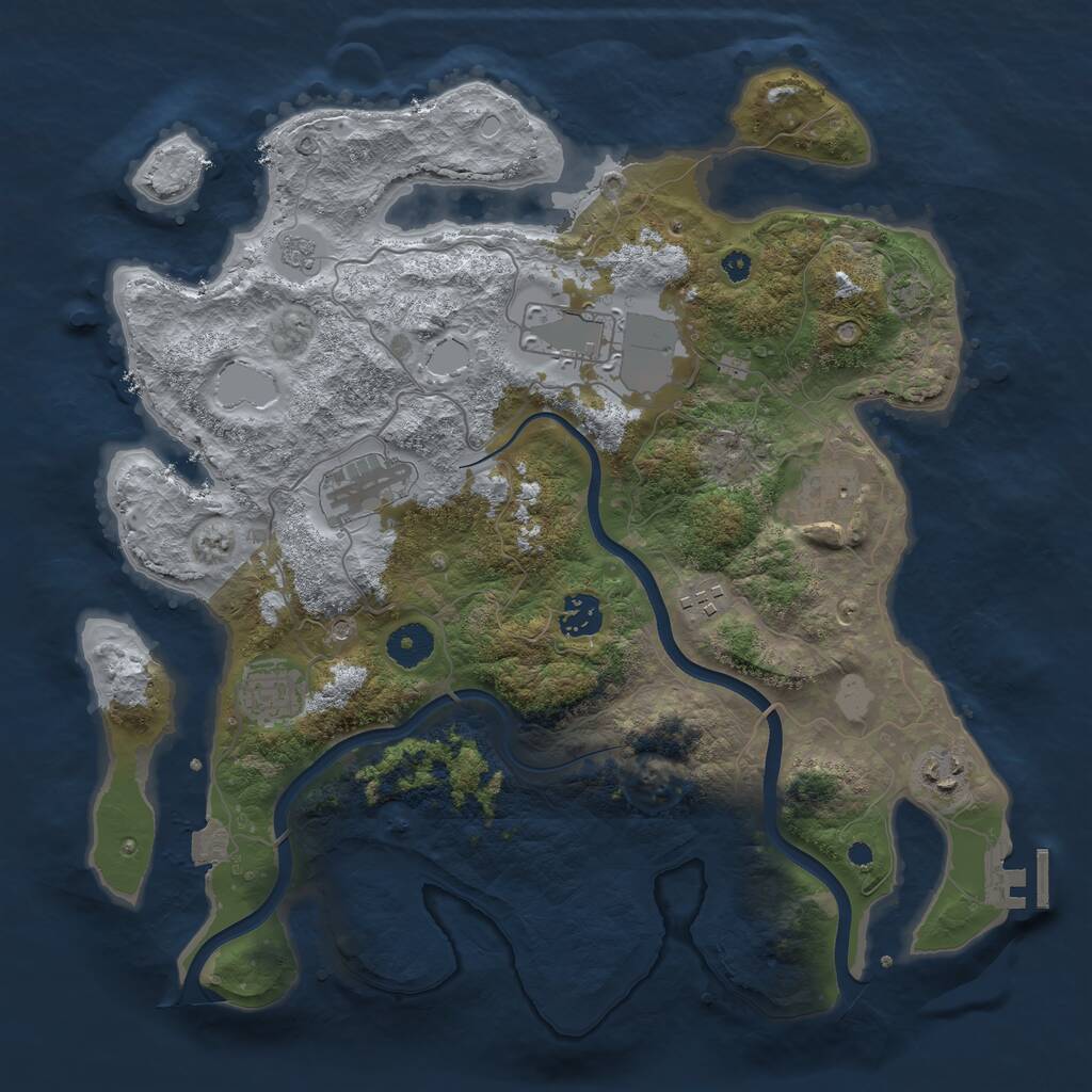 Rust Map: Procedural Map, Size: 3700, Seed: 57544478, 12 Monuments