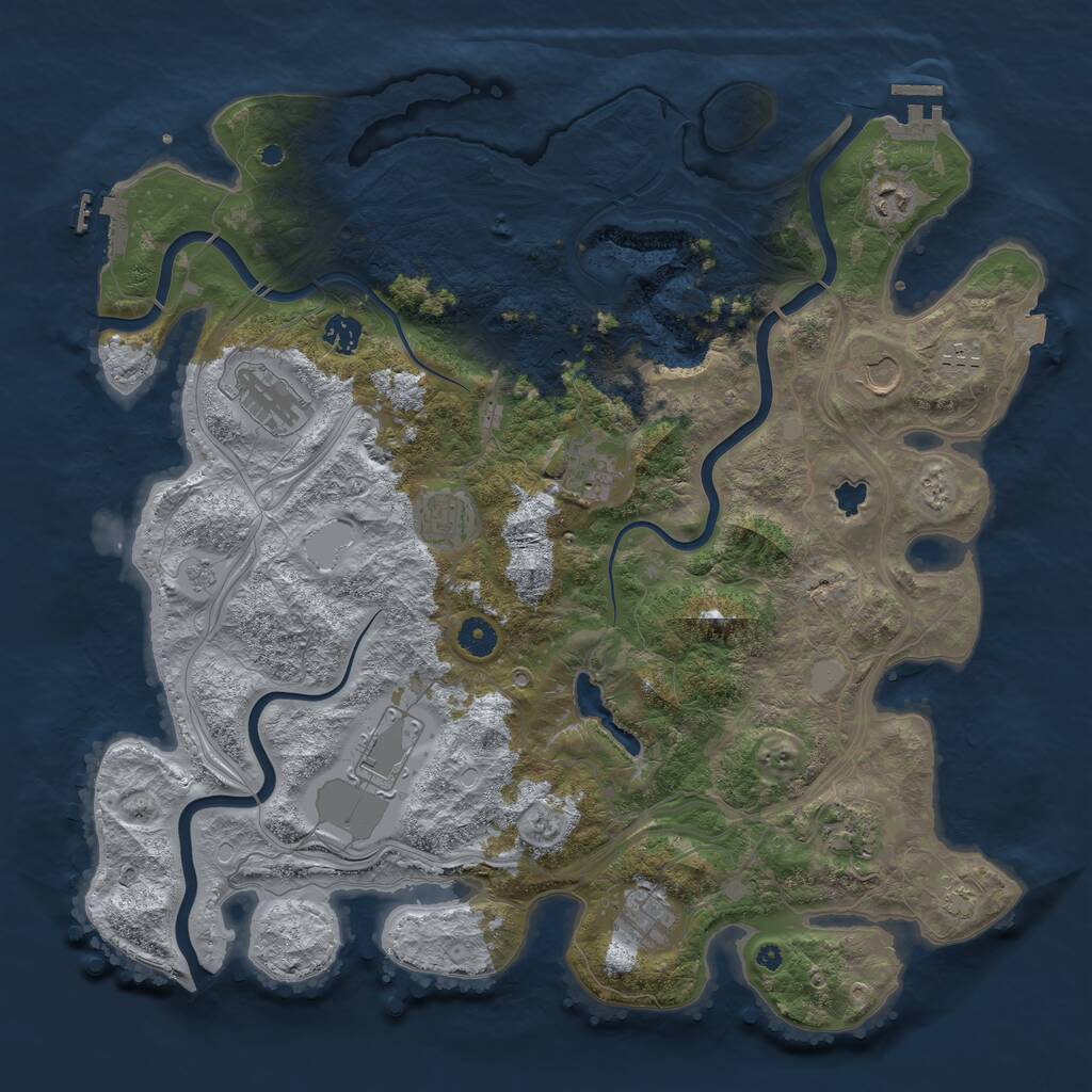Rust Map: Procedural Map, Size: 4300, Seed: 59876639, 16 Monuments