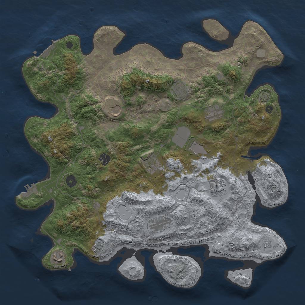 Rust Map: Procedural Map, Size: 4000, Seed: 19319558, 18 Monuments