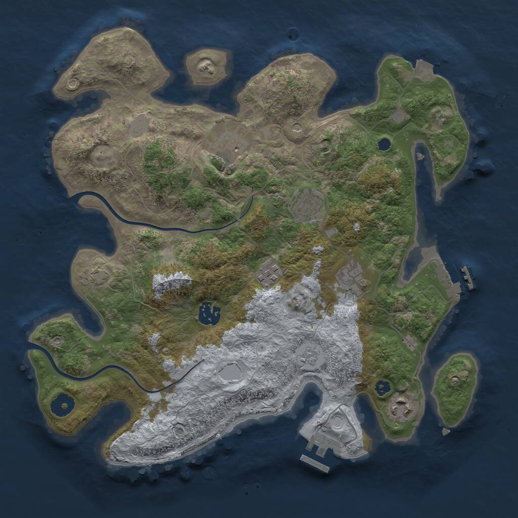 Rust Map: Procedural Map, Size: 3400, Seed: 94432045, 12 Monuments
