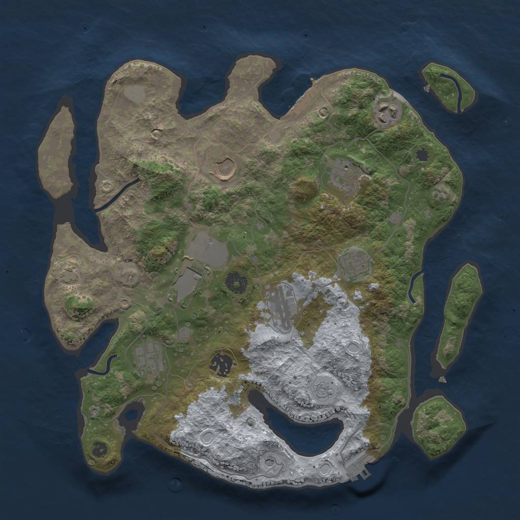 Rust Map: Procedural Map, Size: 3500, Seed: 144484, 16 Monuments