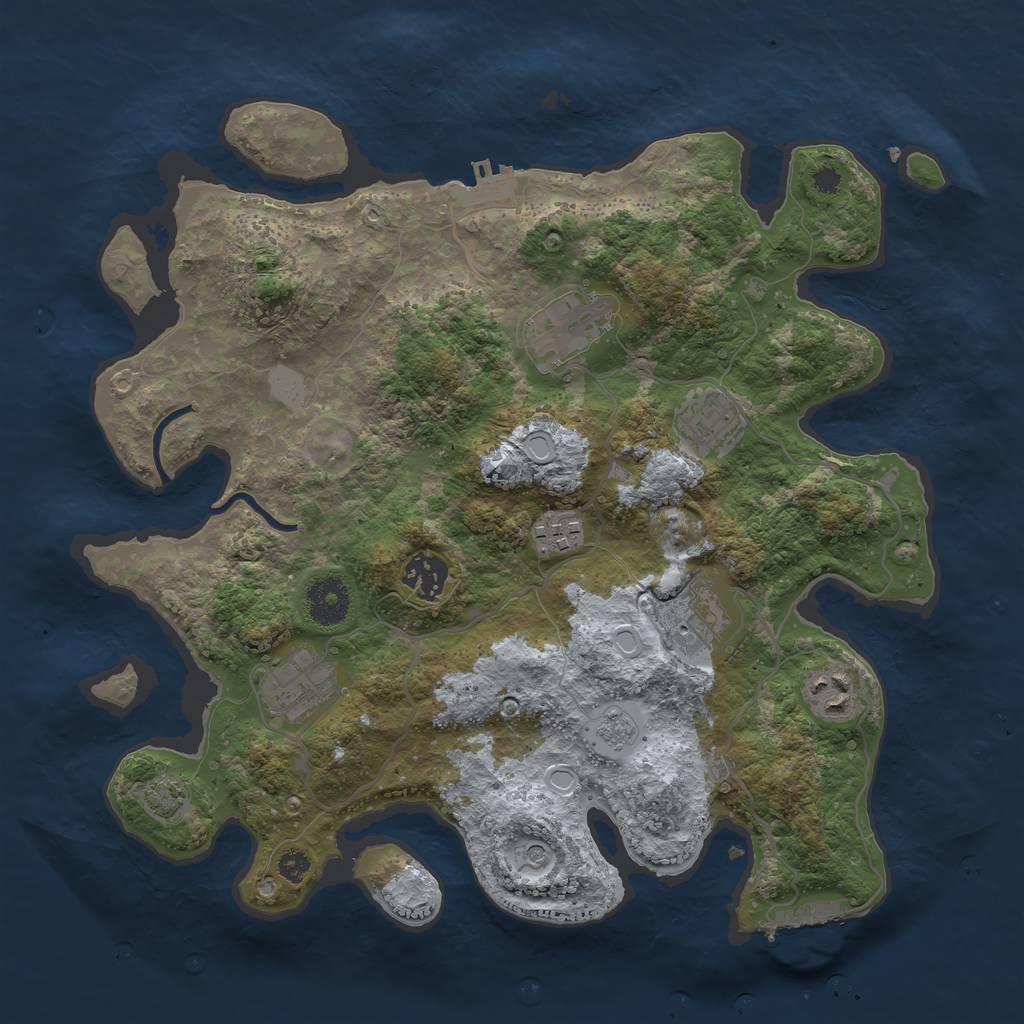 Rust Map: Procedural Map, Size: 3400, Seed: 40203894, 15 Monuments
