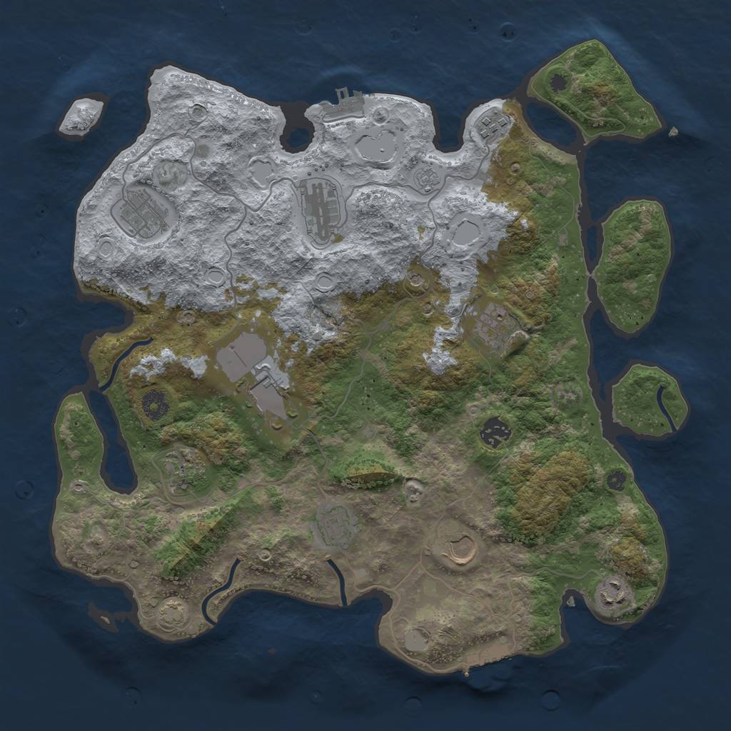 Rust Map: Procedural Map, Size: 3800, Seed: 24822888, 18 Monuments