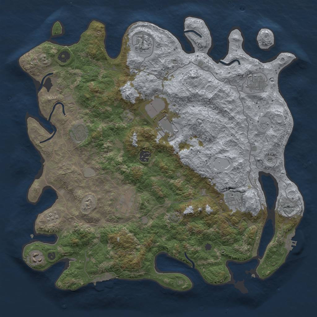 Rust Map: Procedural Map, Size: 4100, Seed: 1992, 17 Monuments
