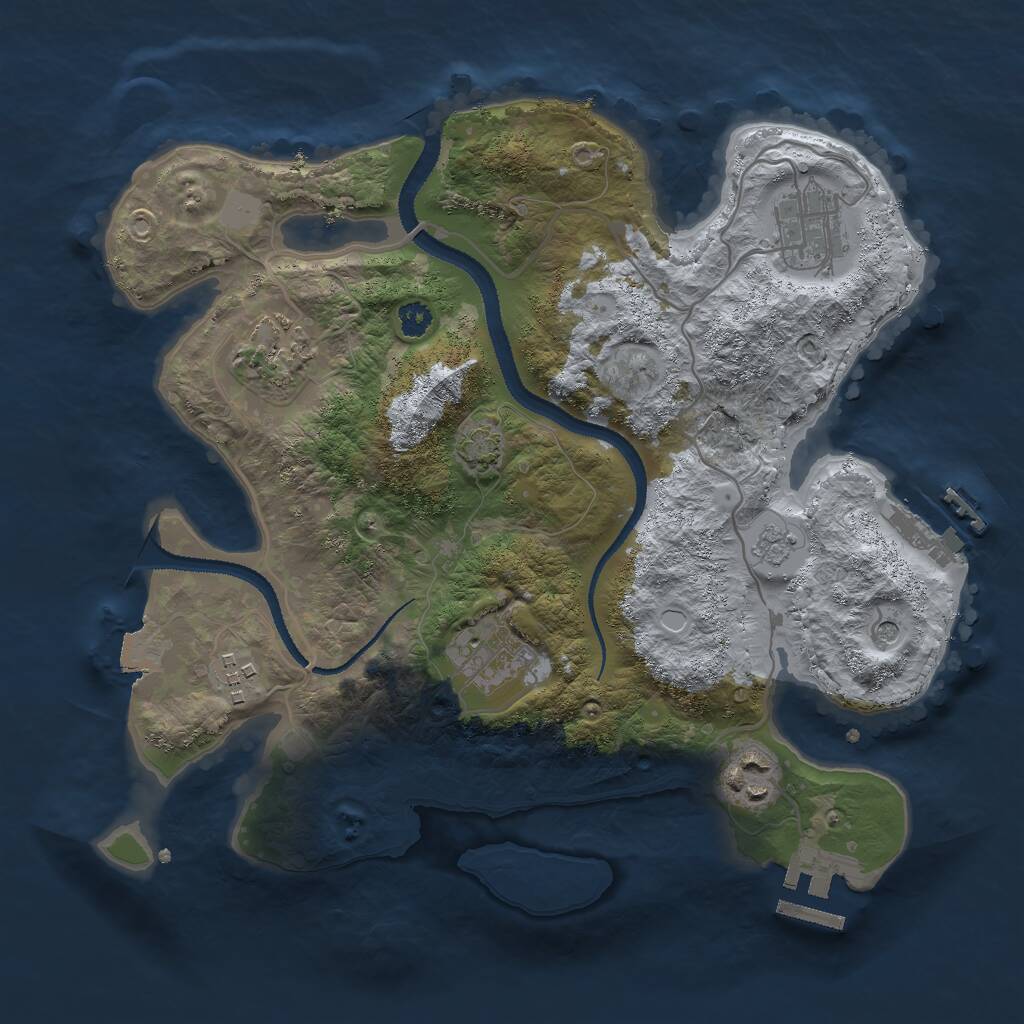 Rust Map: Procedural Map, Size: 3000, Seed: 31825, 11 Monuments