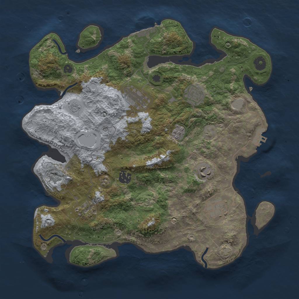 Rust Map: Procedural Map, Size: 3450, Seed: 85380380, 15 Monuments