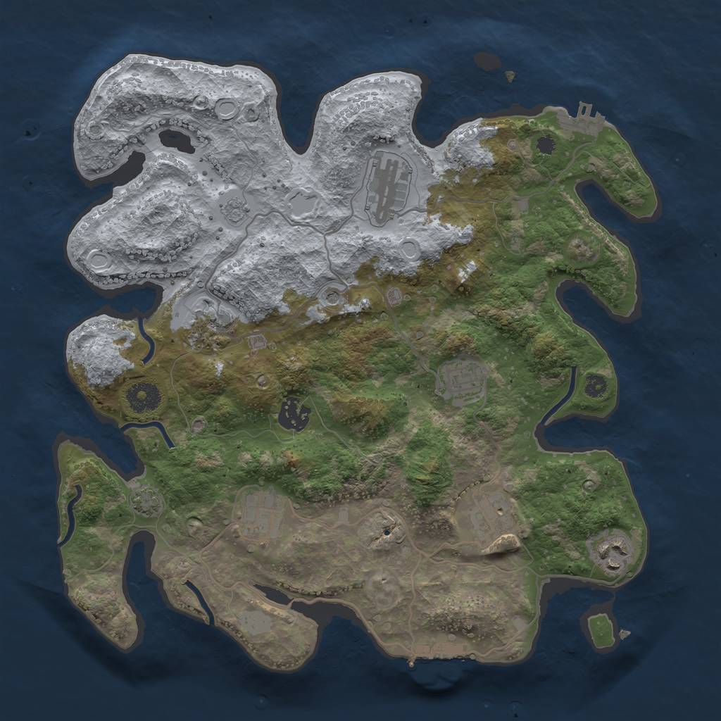 Rust Map: Procedural Map, Size: 3333, Seed: 241654592, 15 Monuments