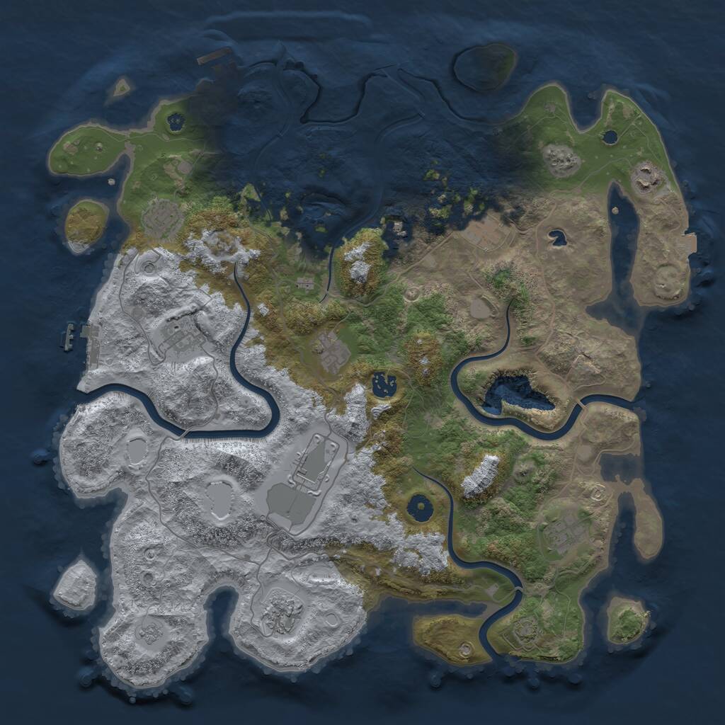 Rust Map: Procedural Map, Size: 4200, Seed: 8346366, 16 Monuments