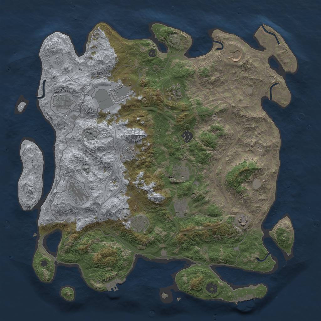 Rust Map: Procedural Map, Size: 4250, Seed: 81417315, 19 Monuments