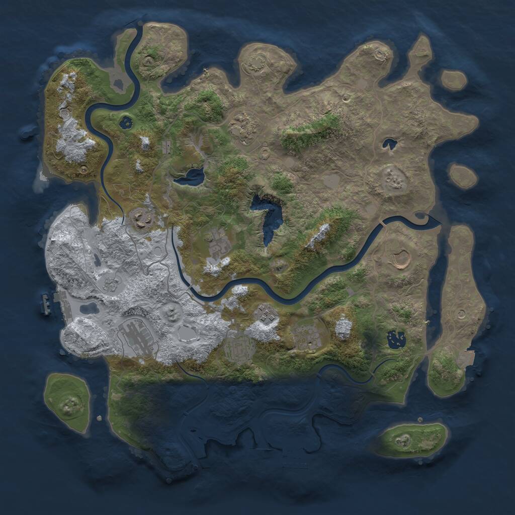 Rust Map: Procedural Map, Size: 4000, Seed: 220598, 15 Monuments