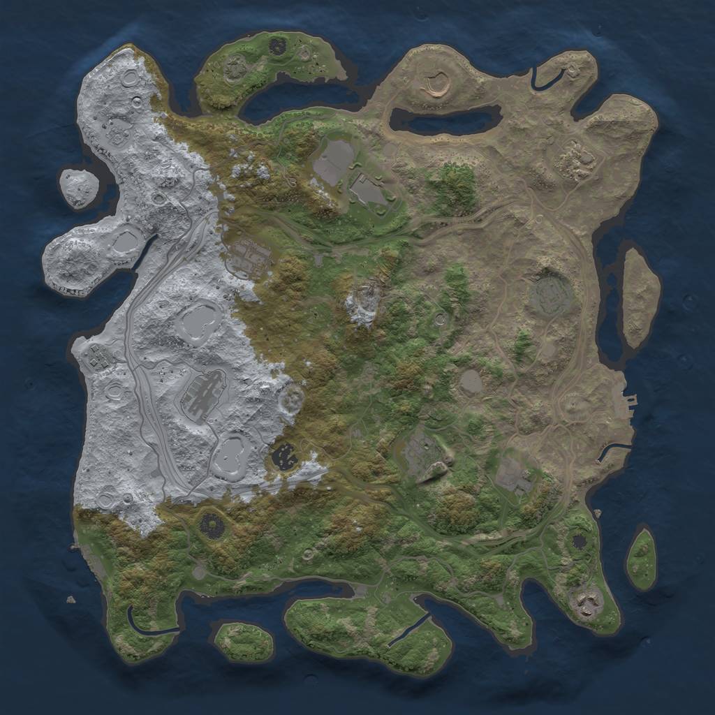 Rust Map: Procedural Map, Size: 4250, Seed: 85266024, 19 Monuments