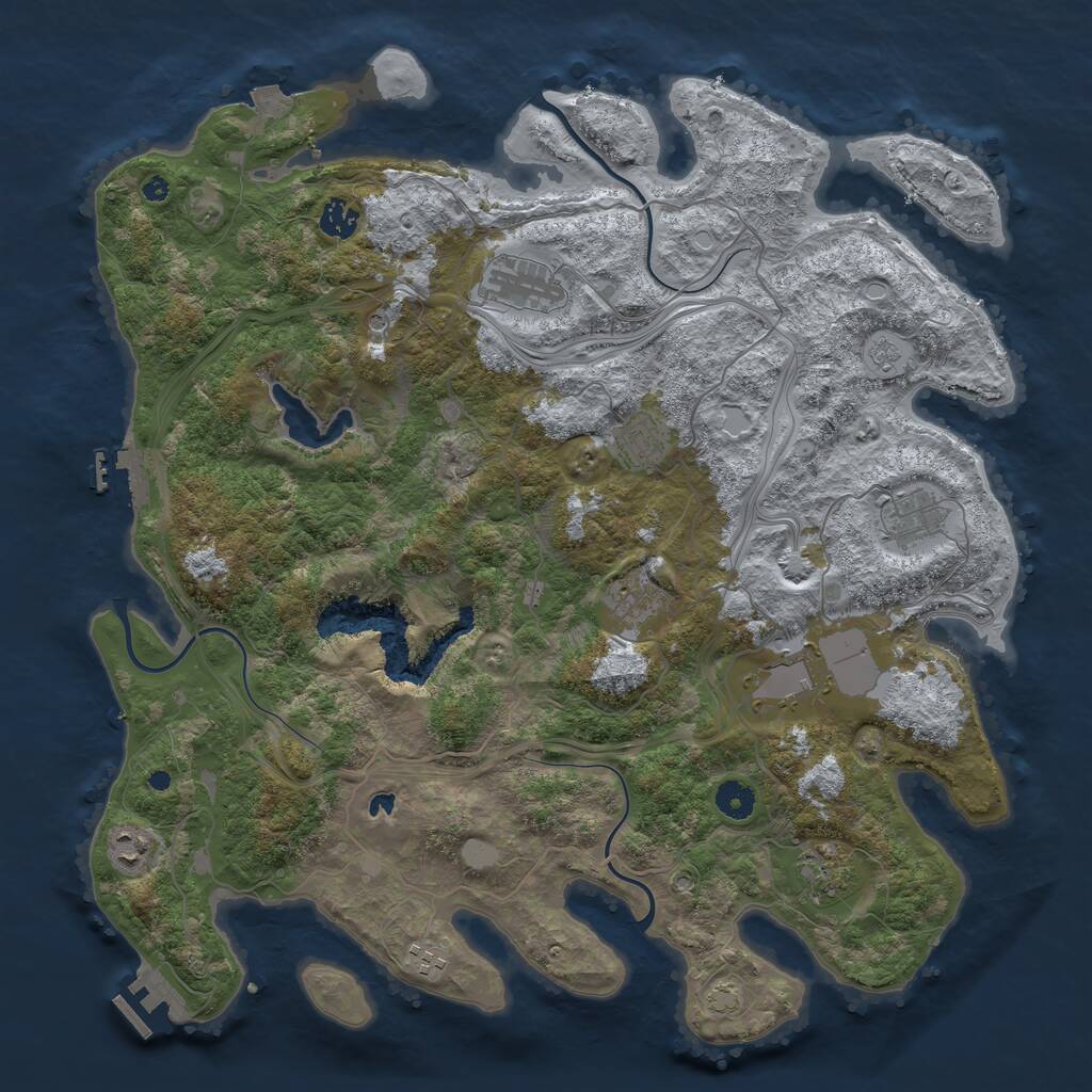 Rust Map: Procedural Map, Size: 4250, Seed: 1215784740, 15 Monuments