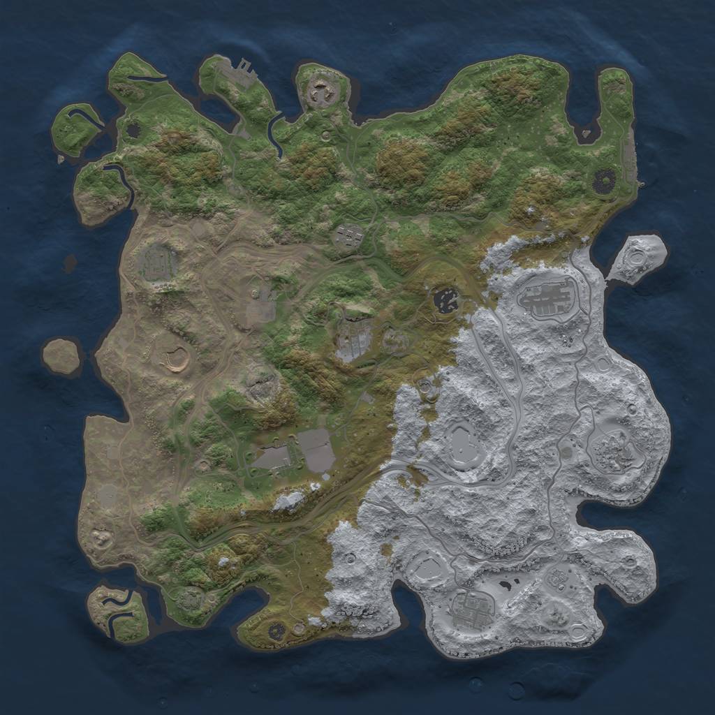 Rust Map: Procedural Map, Size: 4250, Seed: 51012762, 19 Monuments