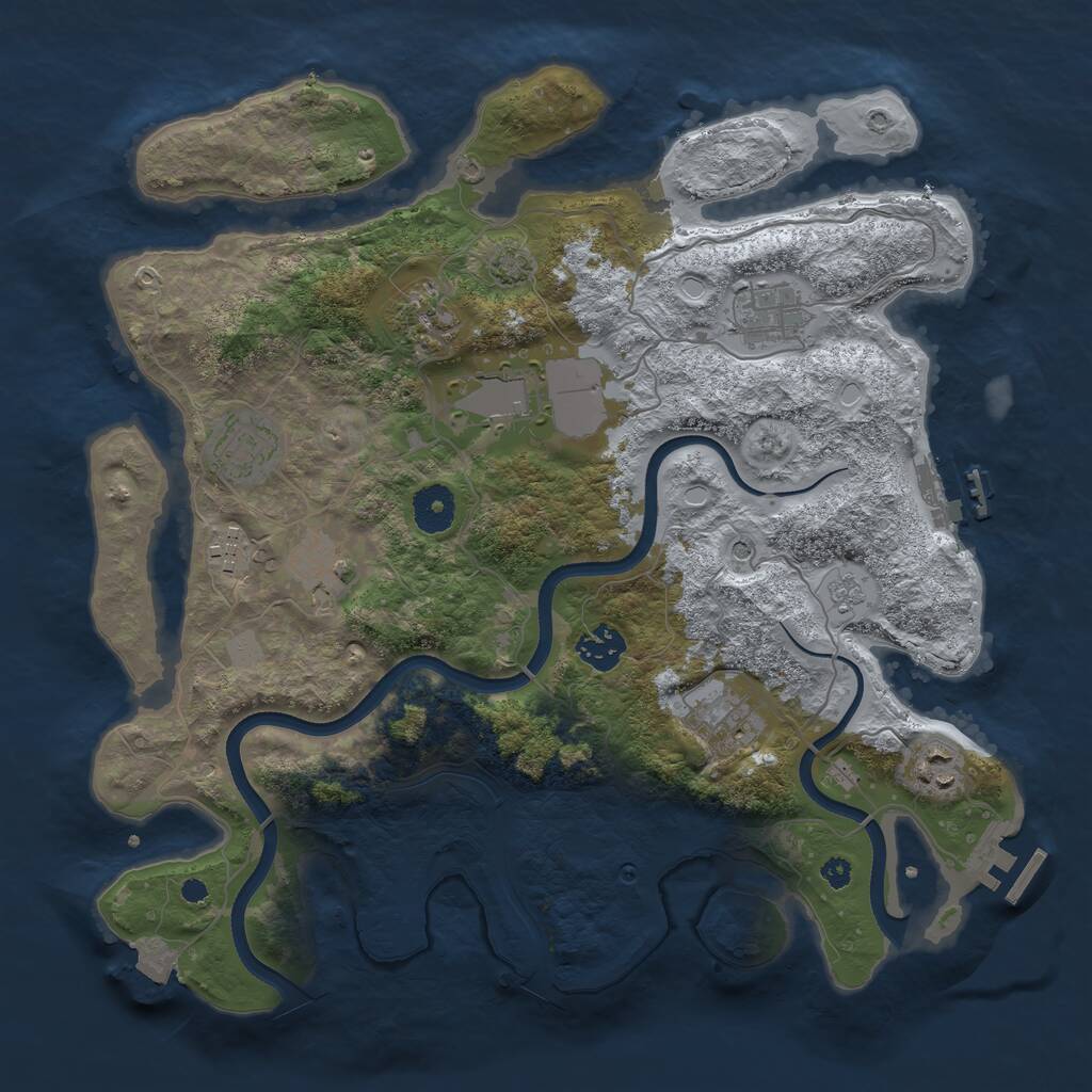 Rust Map: Procedural Map, Size: 3600, Seed: 26843822, 15 Monuments