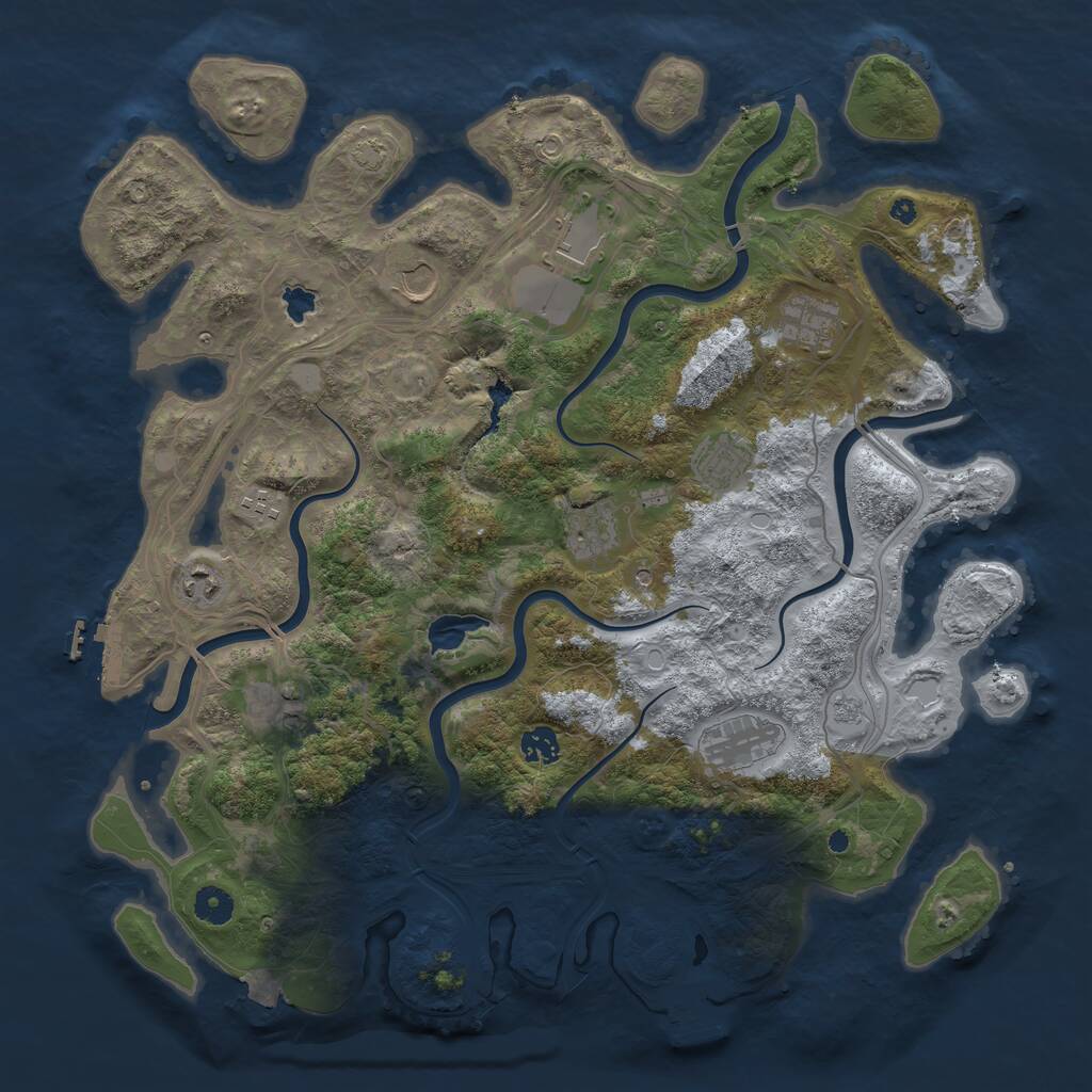 Rust Map: Procedural Map, Size: 4250, Seed: 97223576, 16 Monuments