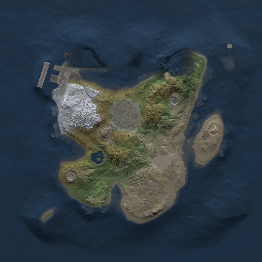 Rust Map: Procedural Map, Size: 2000, Seed: 1368278025, 4 Monuments