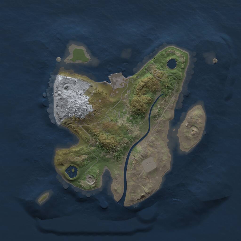 Rust Map: Procedural Map, Size: 2000, Seed: 1368278025, 1 Monuments