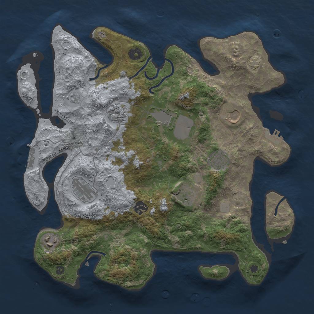 Rust Map: Procedural Map, Size: 3550, Seed: 30882857, 15 Monuments
