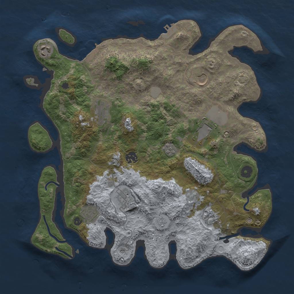 Rust Map: Procedural Map, Size: 3700, Seed: 1996531661, 17 Monuments